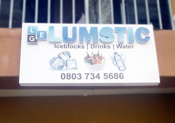 A 2x4ft Fabricated Plastic Board Signage for Lumstic Enterprise
